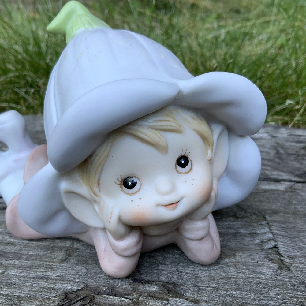 Vintage Homco Garden Pixie Elf Figurine 3" 5615 Whimsical Fairy Garden‎ EUC